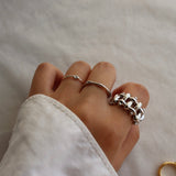 shiny thin wave ring