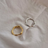 shiny thin wave ring