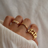 shiny thin wave ring