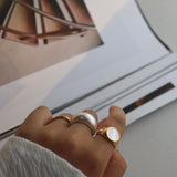 shiny white acryl ring