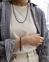 thick black stainless necklace（stainless steel）