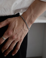 flat chain silver stainless bracelet（stainless steel）