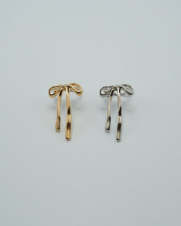 asymmetry ribbon ear cuff