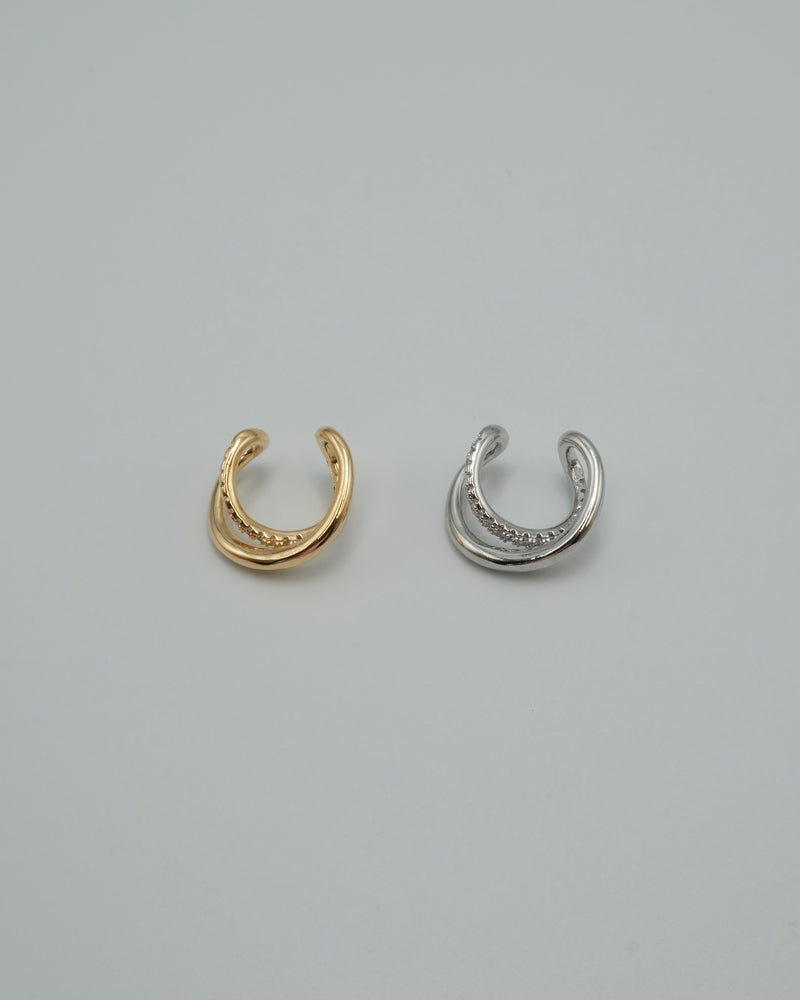 cross cubic ear cuff