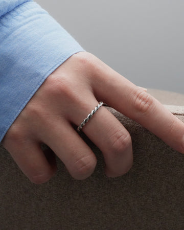 twisted rope ring (silver925) - beller