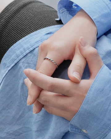 twisted rope ring (silver925) - beller