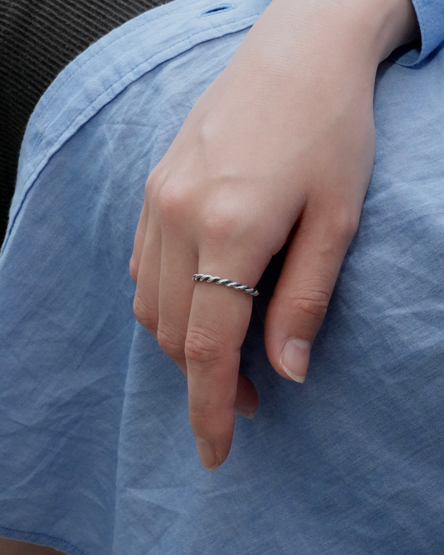 twisted rope ring (silver925) - beller