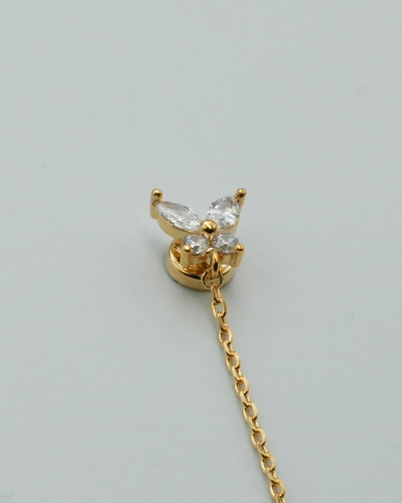 butterfly chain magnetic earring