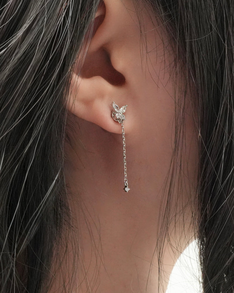 butterfly chain magnetic earring