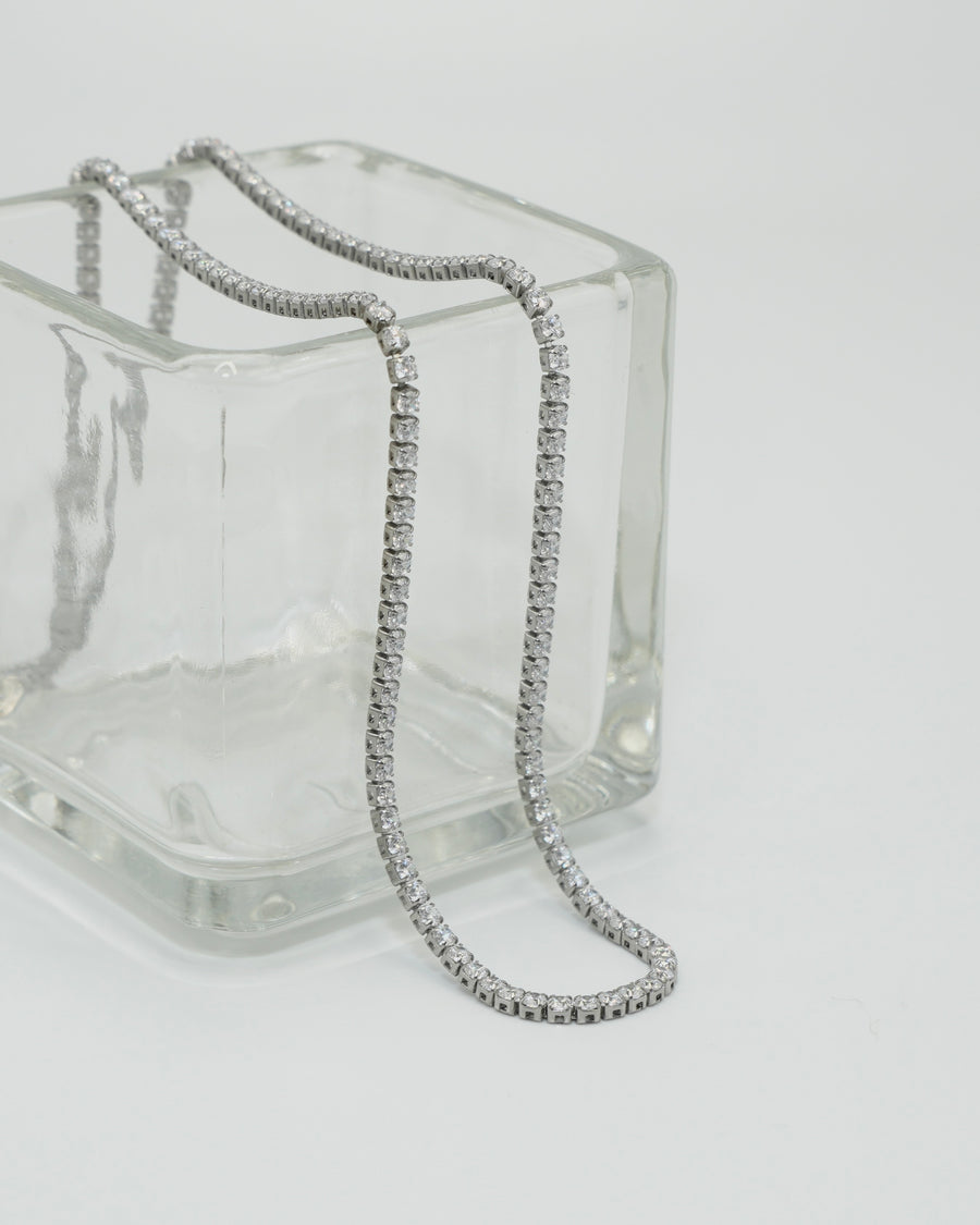 clear strand stainless necklace (stainless steel) – beller