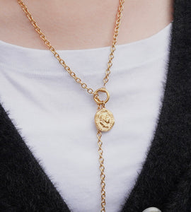 coin toggle stainless necklace