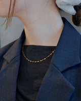 marquise link stainless necklace (stainless steel)