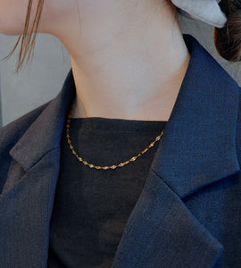 marquise link stainless necklace (stainless steel)