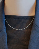 marquise link stainless necklace (stainless steel)