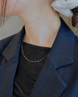 marquise link stainless necklace (stainless steel)