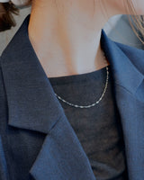 marquise link stainless necklace (stainless steel)