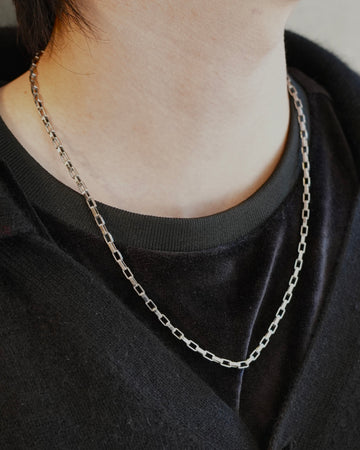 rectangular chain stainless necklace (stainless steel) – beller