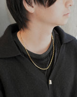 rectangular chain stainless necklace (stainless steel)