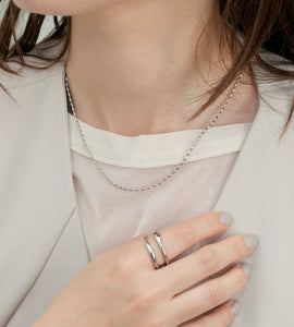 oval rice chain necklace(stainless steel)