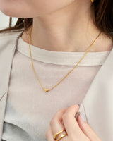 Sleek Bean Snake Chain Necklace(stainless steel)