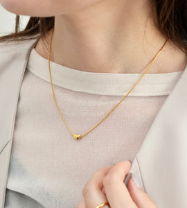 sleek bean snake chain necklace(stainless steel)