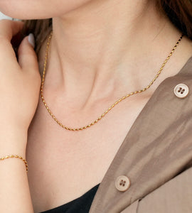 oval rice chain necklace(stainless steel)