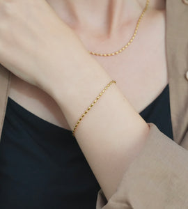 oval rice chain bracelet(stainless steel)