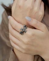 Gothic Cross Motif Silver Ring(stainless steel)
