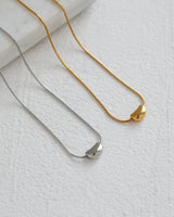 Sleek Bean Snake Chain Necklace(stainless steel)