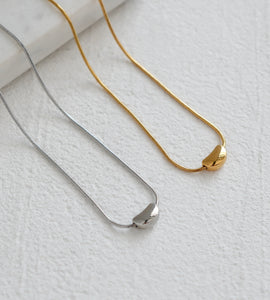 sleek bean snake chain necklace(stainless steel)