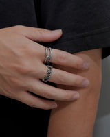 Double Line Knot Silver Ring(stainless steel)