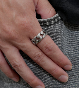cuban chain wide ring(stainless steel)