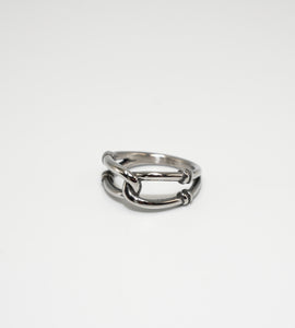 double line knot silver ring(stainless steel)