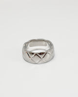 Quilted Pattern Wide Ring(stainless steel)