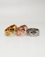 Quilted Pattern Wide Ring(stainless steel)
