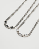square stone curb chain necklace(stainless steel)