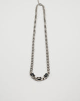 square stone curb chain necklace(stainless steel)