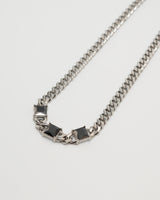 square stone curb chain necklace(stainless steel)