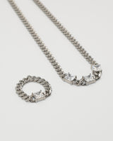 square stone curb chain necklace(stainless steel)