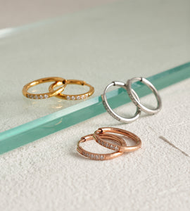 cubic zir mini hoop pierce(stainless steel)