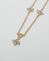 flower cubic station necklace(stainless steel)
