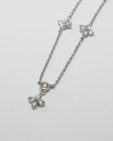 flower cubic station necklace(stainless steel)