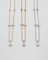 flower cubic station necklace(stainless steel)