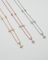 flower cubic station necklace(stainless steel)