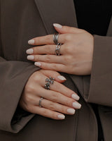 gothic cross motif silver ring(stainless steel)
