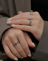 matte square signet ring(stainless steel)