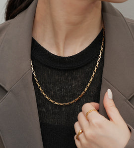 rectangular chain stainless necklace (stainless steel)