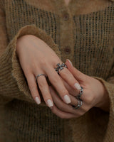 gothic cross motif silver ring(stainless steel)