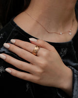 quilted pattern wide ring(stainless steel)
