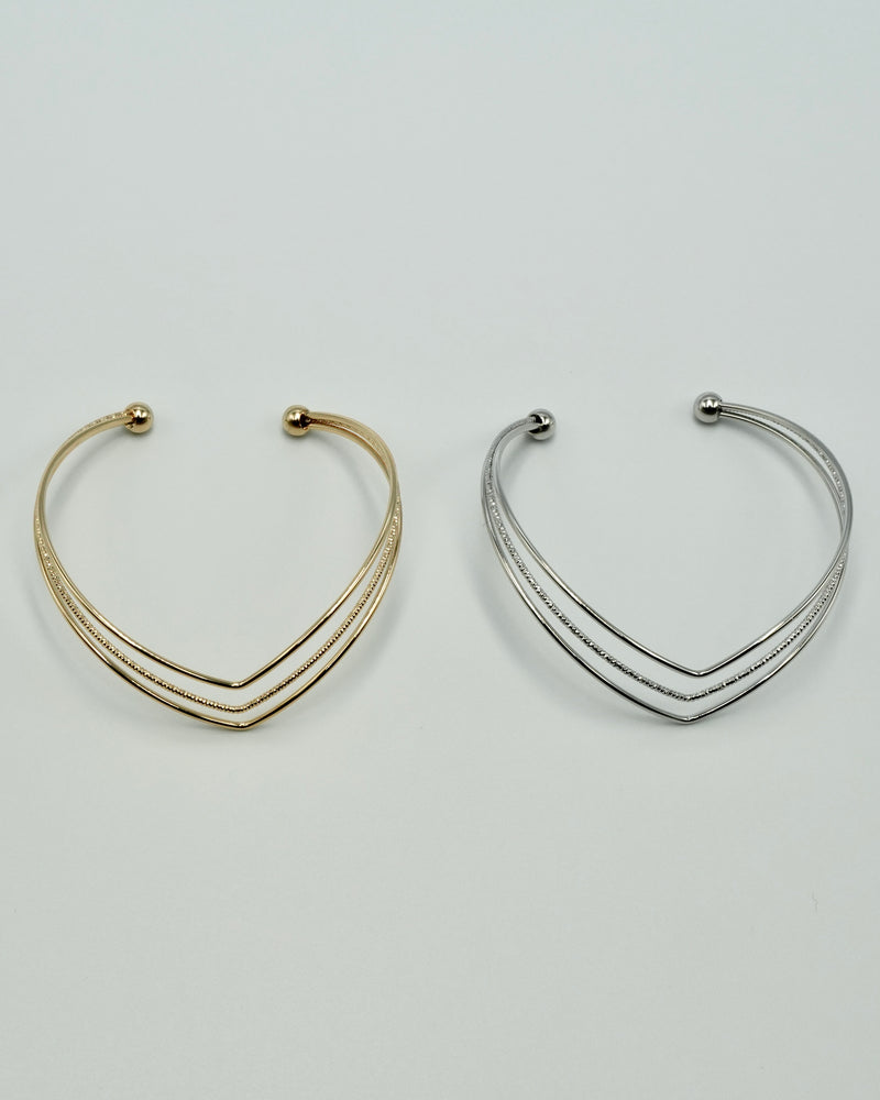 triple thin pointed bangle